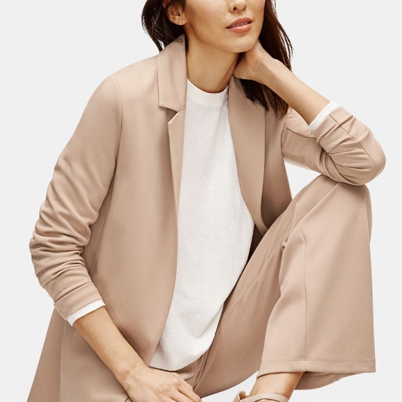 Eileen Fisher Jackets & Blazers - Eileen Fisher Flex Tencel Ponte Notch Collar Jacket Bramble Tan Women's Large